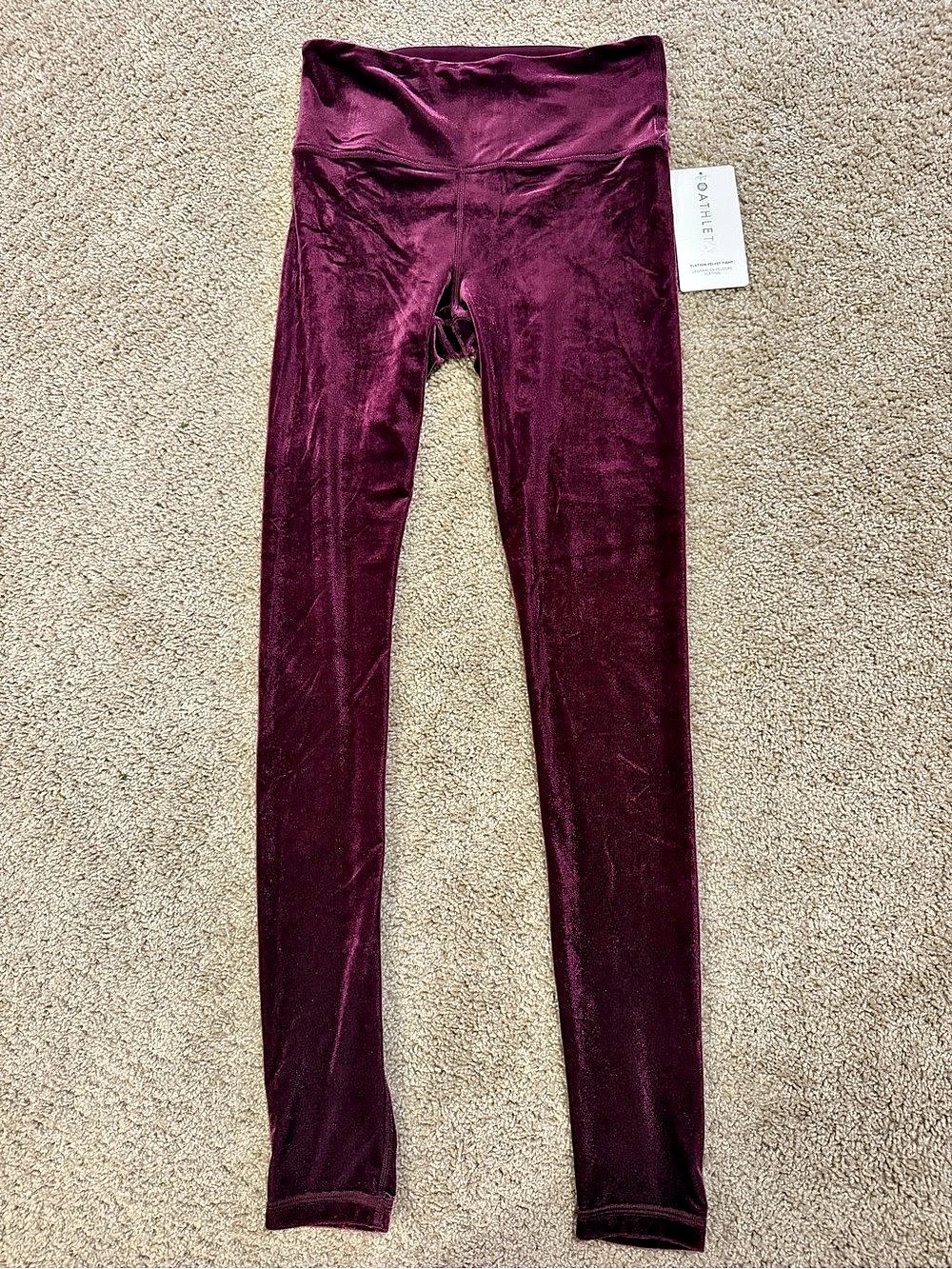 Athleta Elation Velvet Tight Leggings in Purple Size Small
